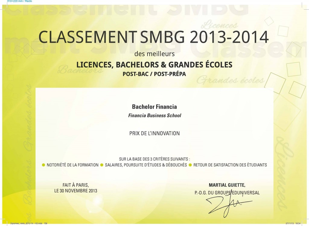 Prix de l’Innovation SMBG 2013